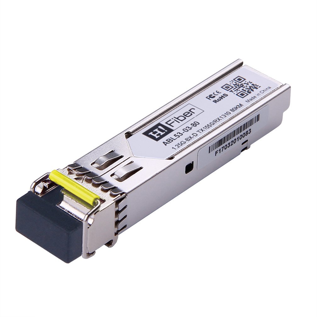 Cisco GLC-100BX80-D-I Compatible 100BASE-BX80-D SFP BIDI Tx1550nm/Rx1310nm 80km DOM Transceiver Module for SMF