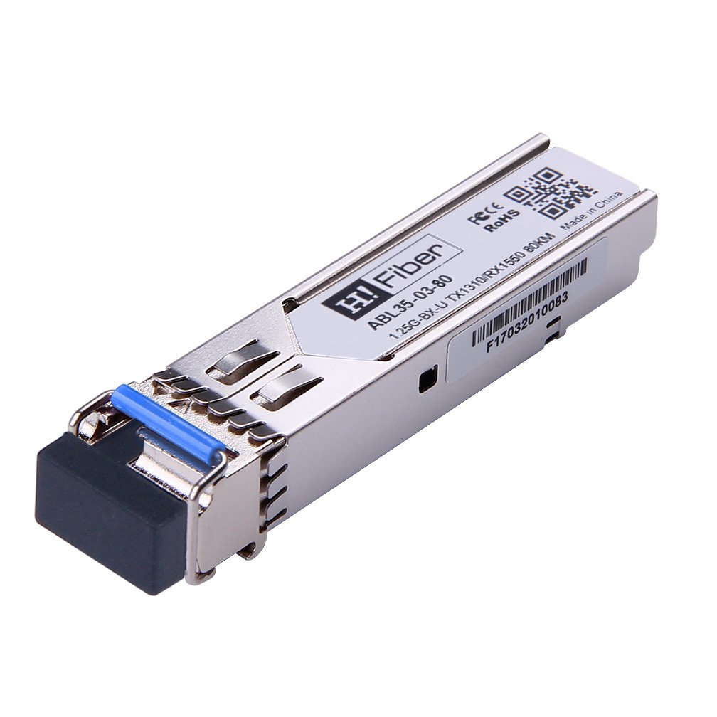 Cisco GLC-100BX80-U-I Compatible 100BASE-BX80-U SFP BIDI Tx1310nm/Rx1550nm 80km DOM Transceiver Module for SMF