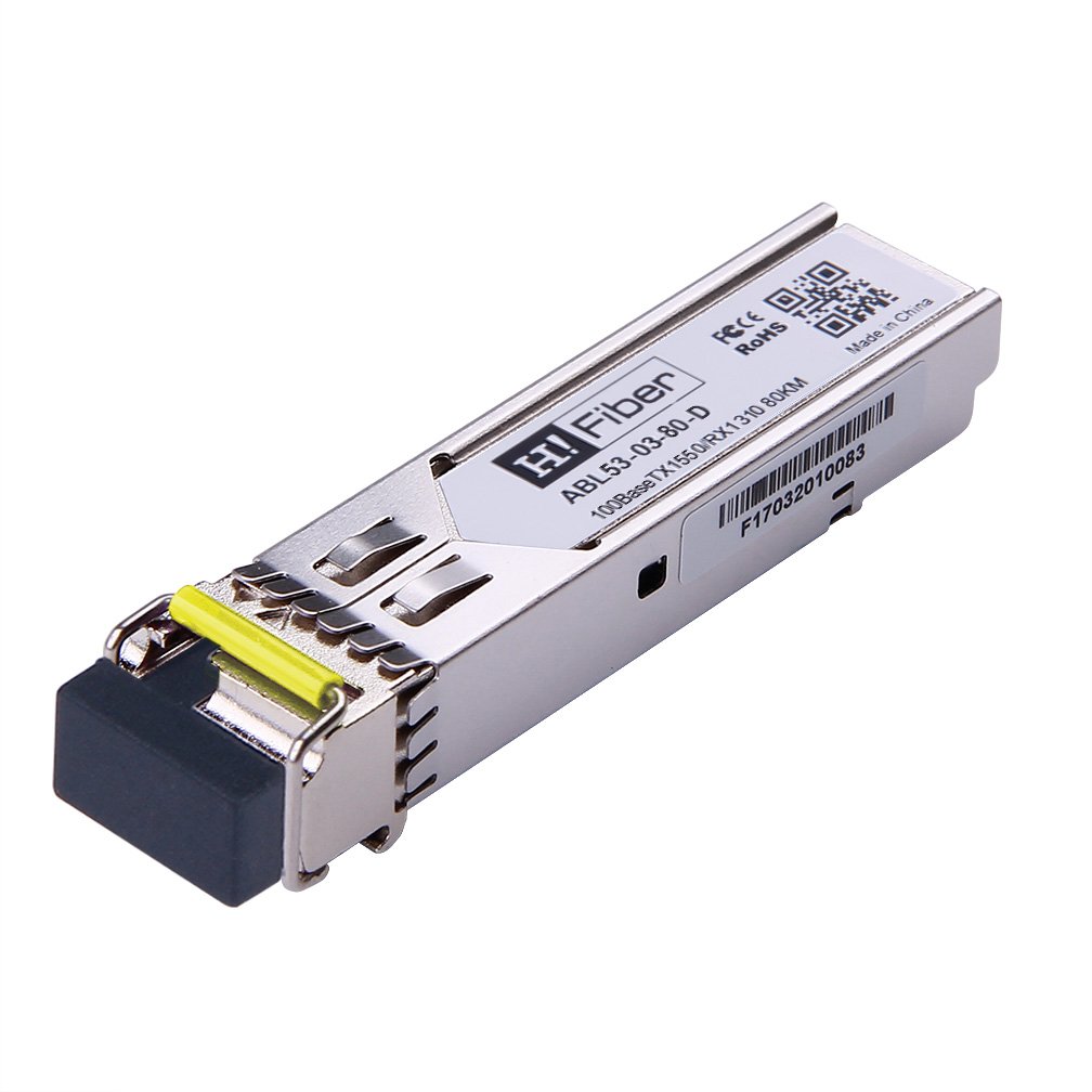 100BASE-BX80-D 100Mb/s FE SFP BIDI Tx1550nm/Rx1310nm 80km DOM SMF Transceiver Module Customized