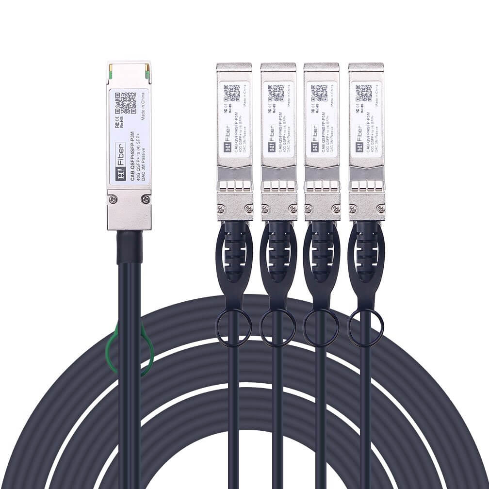 Arista CAB-Q-S-3M Compatible 3m(10ft) QSFP+ to 4x SFP+ Breakout cable, 30AWG