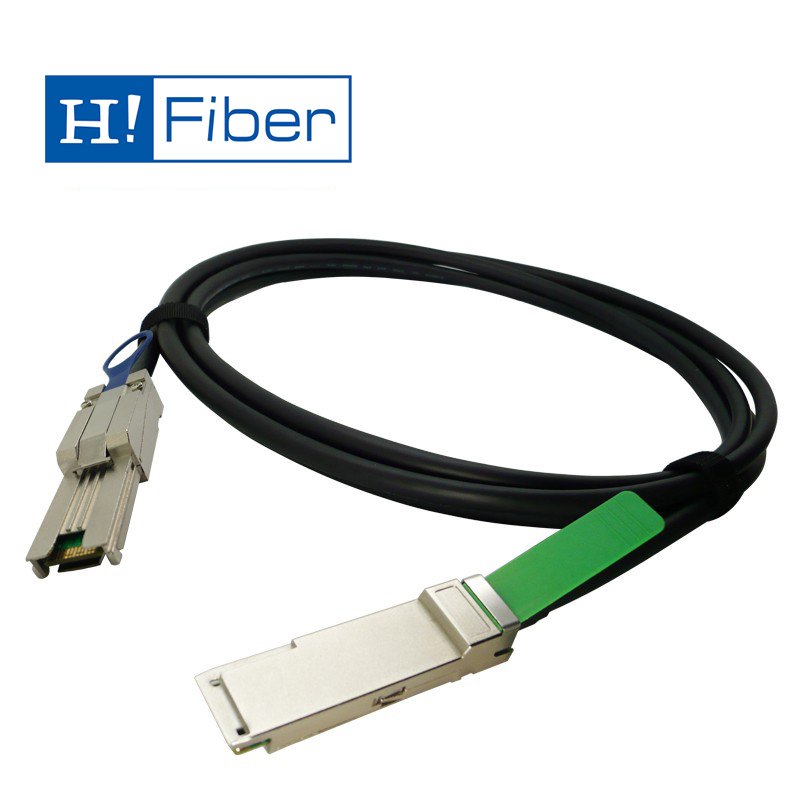 0.5m(1.6ft) 40G QSFP to MiniSAS(SFF-8088) DDR Passive DAC Twinax Cable,AWG28/AWG30 Customized