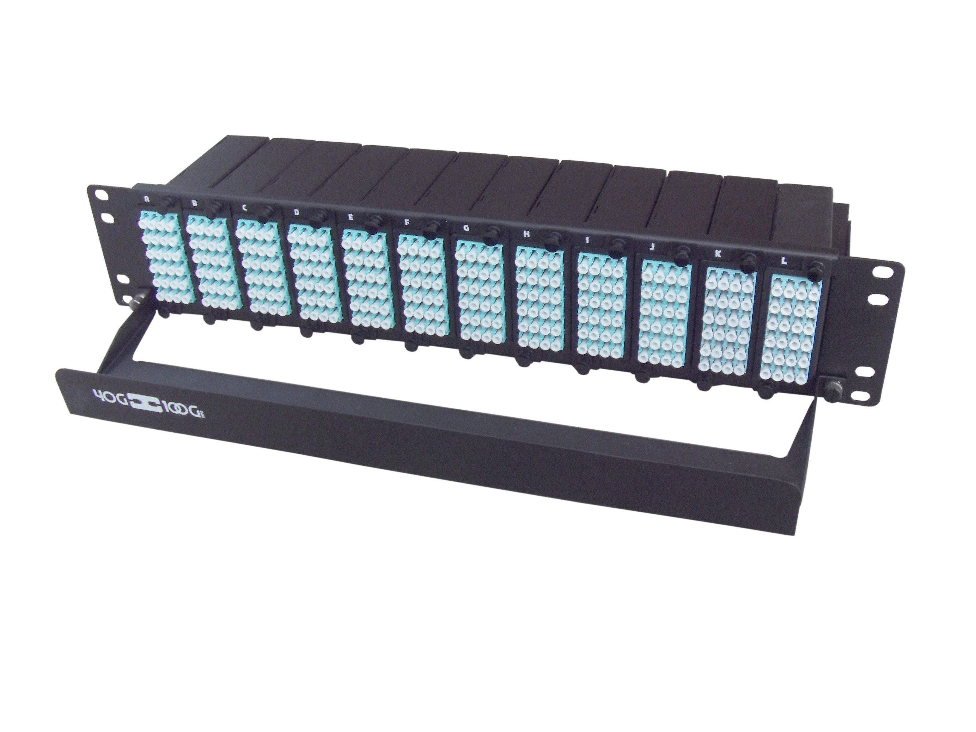 288 Core High Density MPO Fiber System, 2U, 24 ports MPO to 288 ports LC connectors, OM3, MMF