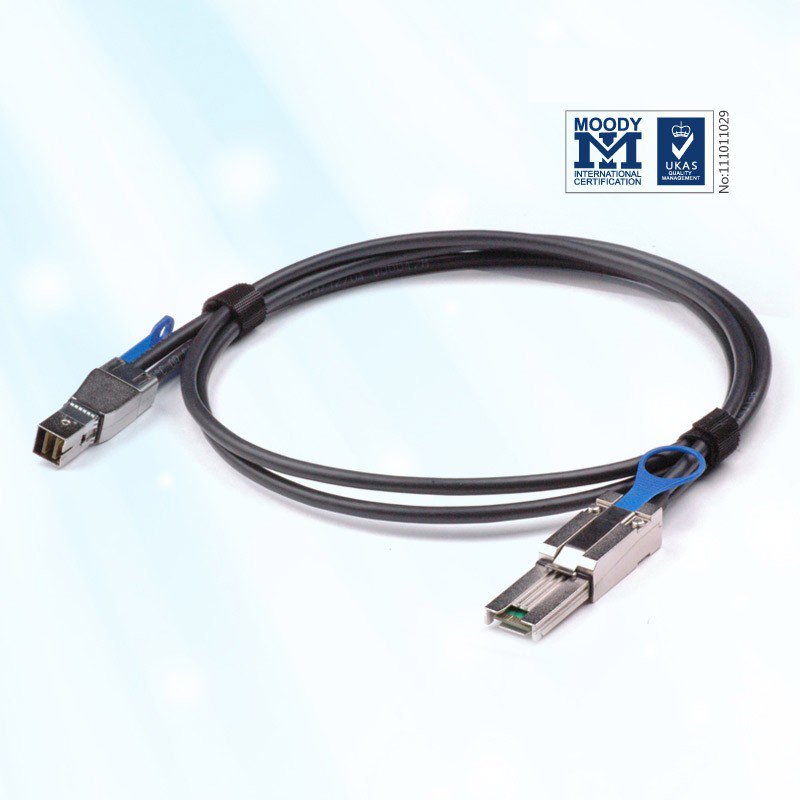 4x Mini-SAS HD (SFF-8644) to 4x Mini-SAS 26-pin (SFF-8088) Hybrid Cable, 5-Meter (16.5 ft)