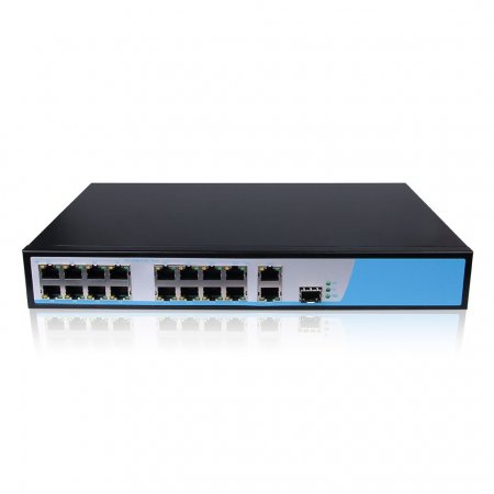 300W 16-Port Fast Ethernet PoE Switch 10/100, with 300W 16-PoE Ports, Support IEEE 802.3af/at