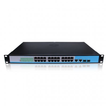 300W 24-Port Fast Ethernet PoE Switch 10/100, with 300W 24-PoE Ports, Support IEEE 802.3af/at