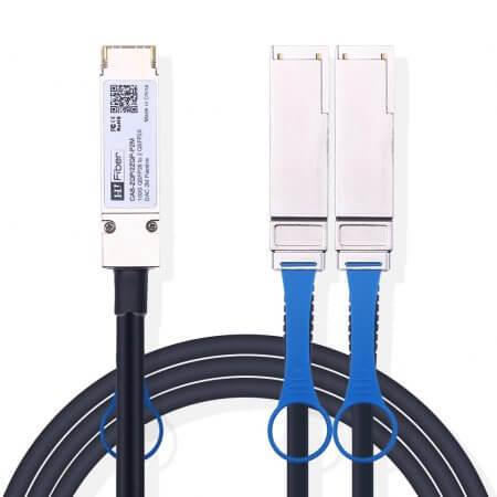 2m(7ft) 100G QSFP28 to 2 QSFP28 Passive DAC Twinax Cable, 30AWG, Customized