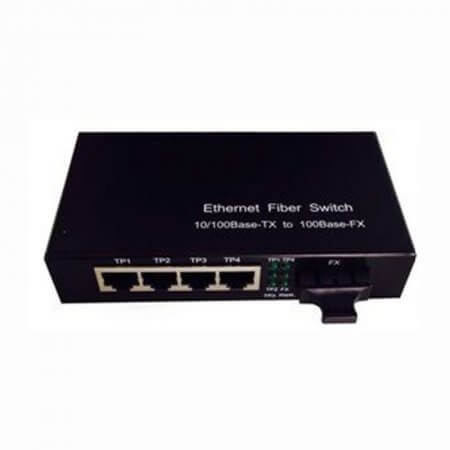 COV-SF05A-S-6, 10/100M Ethernet Singlemode Fiber Converter, (4*UTP + 1*SMF Port)