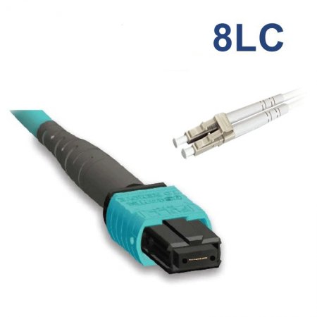 MPO to 8LC, OM3, Fiber Patch Cord, Breakout 0.5m