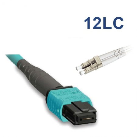 MPO to 12LC, OM4, Fiber Patch Cord