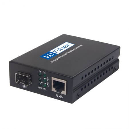 10/100/1000M Gigabit Ethernet Media Converter, RJ45 to SFP Slot
