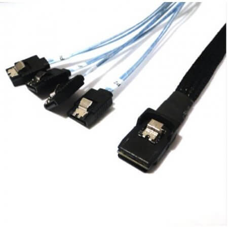 Mini SAS (SFF-8087) to 4 SATA Cable, 1-Meter