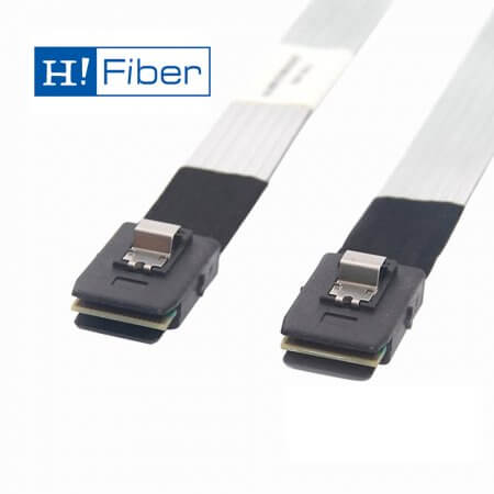 SFF-8087 Internal Cable with Sideband, Using Flexible 3M Twinax Cable, 0.8-Meter(2.6ft), 90degree angle cable