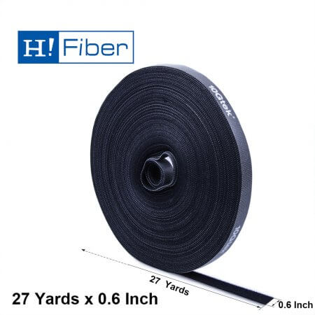 Self-Attaching Reusable Hook & Loop Fastening Tape, Double Side Cable Tie, L 27 yds, W 0.6''