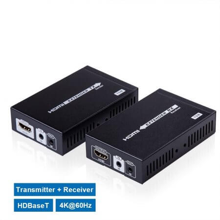 HDMI Extender 4K@60Hz HDBaseT Ethernet Network Extender 230-Ft (70M) over RJ45 CAT6 Cable
