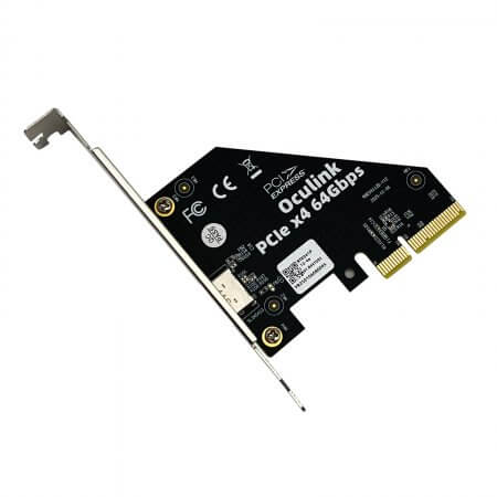 PCIe4.0 X4 to Oculink (SFF-8612 4i) Adapter, for eGPU & NVMe SSD, Applicable to Windows Server/Windows/Linux/VMwareESX/ESXi/FreeBSD/CentOS/Ubuntu system