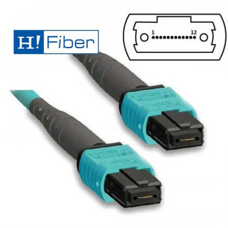 MPO, OM3, 8Core Fiber Patch Cord