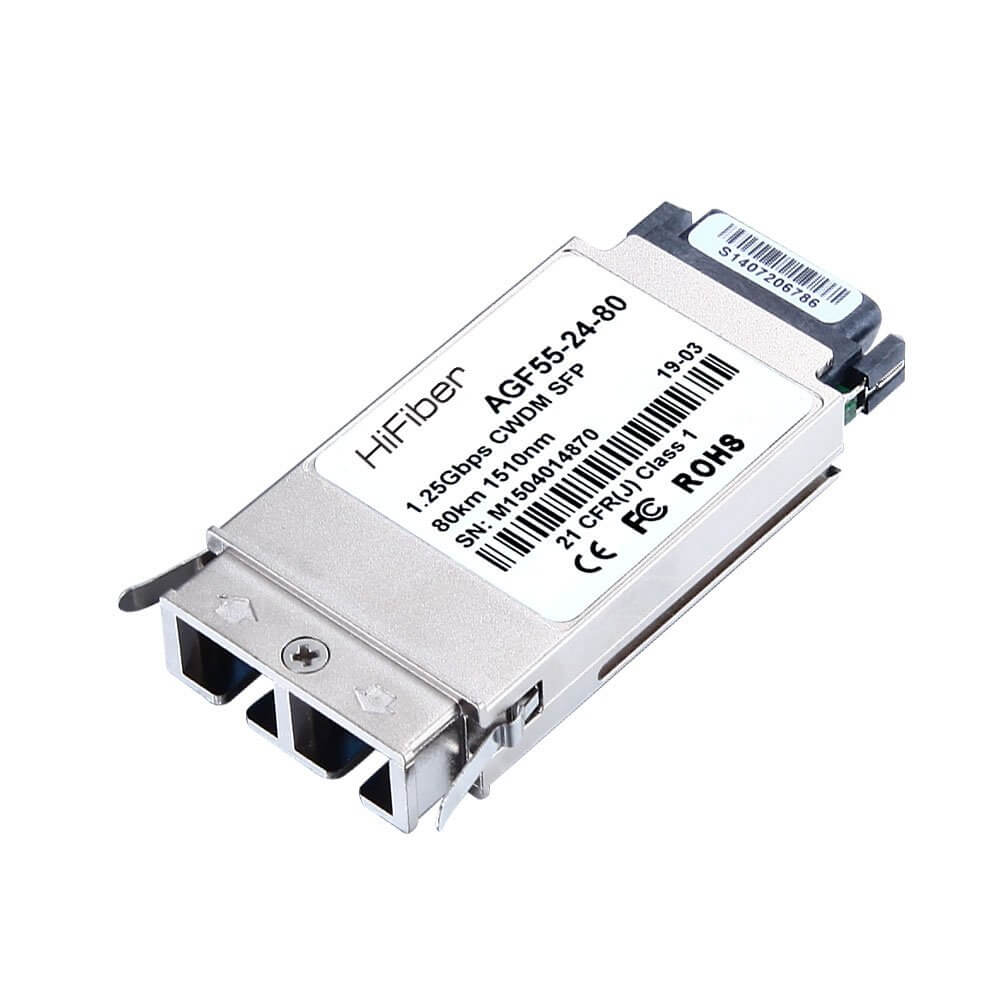 1000BASE-ZX CWDM SFP 1550nm 80km Single-Mode Optical Transceiver for SMF